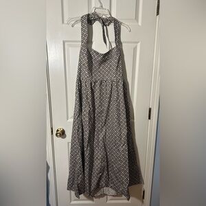 Hill House Fleur Midi Dress in Circular Lattice Chocolate